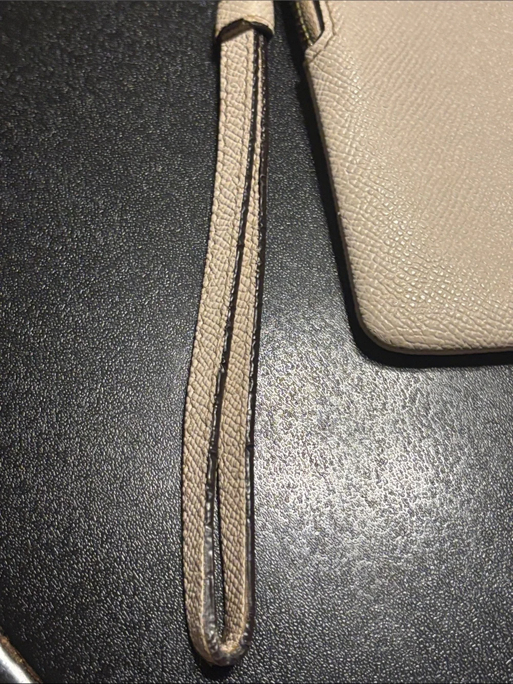 Coach Cream Leather Corner‎ Zip Wristlet with Gold Logo